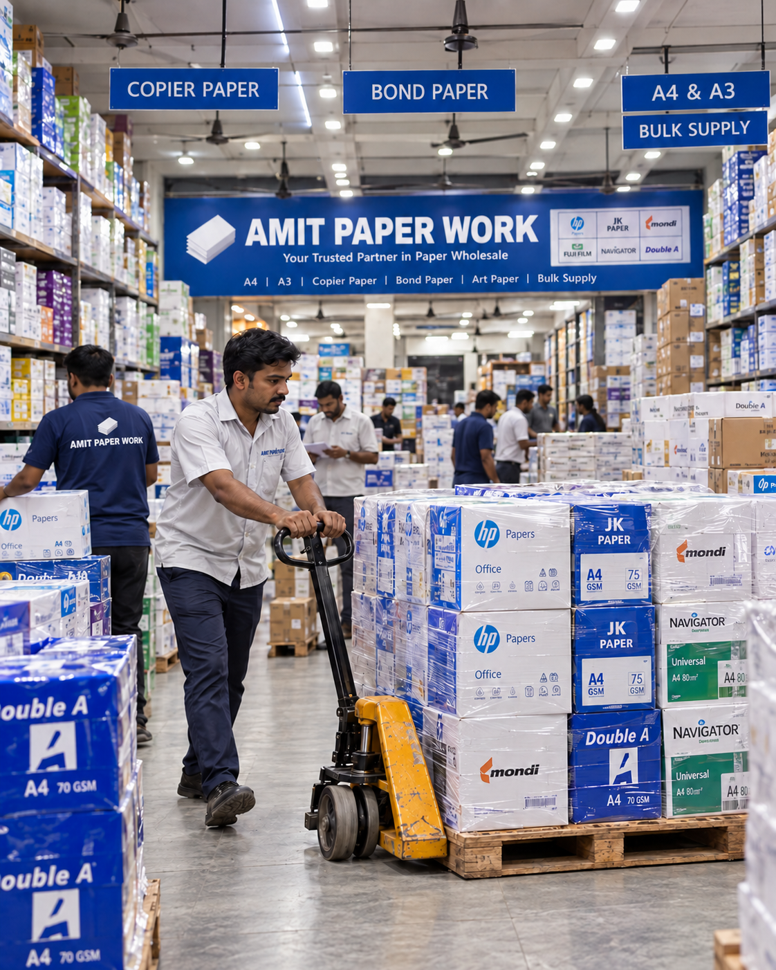 Pallet loading for pan-India road freight at Amit Paper Work Guwahati